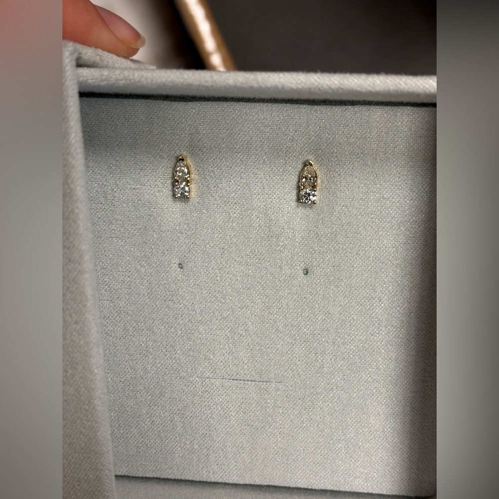 Baby Gold Diamond Duo studs from Baby Gold - Picture 6 of 7
